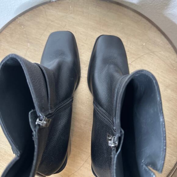 NWT Paul Green Nirvana Ankle Boots Square Toe Block Heel Zip Leather Black 8 - Picture 6 of 10